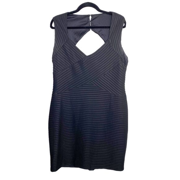 Eliza J Plus 14W Dress Bodycon Bandage Solid Black Sleeveless LBD Short Mini - Picture 1 of 11